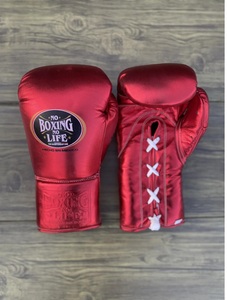 คุณภาพสูง ไร้เทียมทาน ไร้ชีวิต ถุงมือชกมวยหนังวัวแท้สีแดง สำหรับฝึกซ้อม MMA แบบผูกเชือก น้ำหนักเบา ระบายอากาศได้ดี เหมาะสำหรับทุกเพศ - Product Image 6
