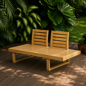 Banco de Patio Moderno de Teca para Exteriores, para 2 Personas, Resistente al Agua y Ecológico, para Jardín, Hotel, Playa - Product Image 6