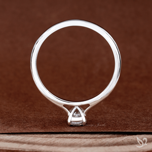 Minimal Elongated Cushion Diamond 0.50 CT Lab Grown Solitaire Engagement <b>Ring</b> IGI Certified 10k White Gold Luxury <b>Thin</b> Band - Product Image 4