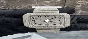 Reloj Mecánico de Acero Inoxidable para Hombre de 41 mm, con Diamantes Moissanite VVS1, Movimiento Automático, Estilo Hip Hop, Hecho a Mano, Deportivo y Ejecutivo - Product Image 3