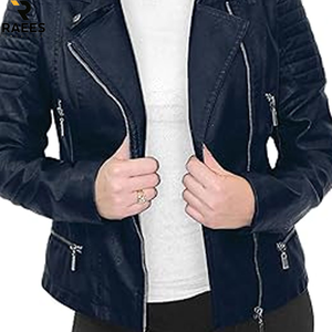Chaqueta parka de piel sintética para mujer, talla grande, con cremallera, estilo motociclista, chaqueta para mujer, muy vendida. - Product Image 3