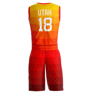 Wholesale Custom Men's Basketball Jersey Uniform Set 100% Polyester Sublimation Transfer Print Quick Dry Breathable - Product Image 1