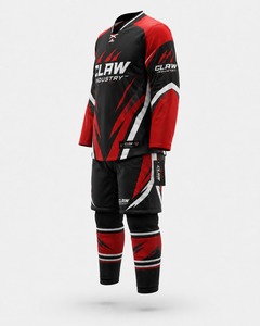 Uniforme de Hockey sobre Hielo 100% Poliéster, Cómodo, con Logotipo Sublimado, Diseño con Nombre del Equipo, Transpirable, Antibacterial, de Secado Rápido, Unisex - Product Image 4