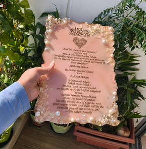 Natural Epoxy Resin <b>Wedding</b> <b>Card</b> Customizable Resin Handmade <b>Wedding</b> Invitation <b>Card</b> At Affordable Price - Product Image 5