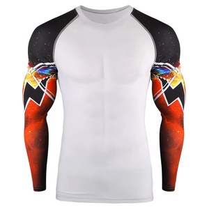 Camiseta de compresión ligera de alta calidad para hombre, manga larga, para gimnasio, con diseño liso, para adultos y jóvenes. - Product Image 1