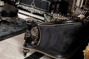 Royal Luxury Solid Teak Wood Sofa Set Baroque Carved 3 2 Seater Couch Arm Chairs <b>Centre</b> Side <b>Table</b> Living Room Furniture - Product Image 3