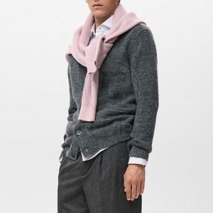 Factory Direct Sale Customized Color Winter 100% Cotton High Quality Breathable Flexible Knit <b>Cardigan</b> <b>Sweater</b> - Product Image 3