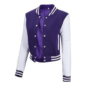 Veste Letterman Courte Femme à Manches en Cuir, Blouson de Baseball, Fournisseur de Vêtements Personnalisés USA - Product Image 3