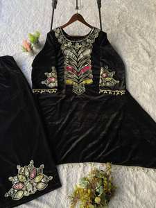 Conjunto de Top y Pantalones Plazzo con Bordado de Lentejuelas y Terciopelo, con Micro Costuras Internas Completas, Tallas M, L, XL y XXL para Mujer - Product Image 6