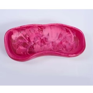 Handmade Carved <b>Pink</b> Resin Serving <b>Bowl</b> Peanut Shape Modern Food Dish for Party Dining - Product Image 1