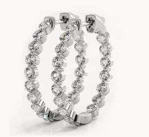 <b>Hoops</b> <b>Earrings</b> Diamond <b>Earrings</b> Gold and <b>Silver</b> <b>Earrings</b> Natural and Lab Grown Diamonds <b>Earrings</b> <b>Hoops</b> Fine Jewelry for Women - Product Image 4