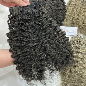 LEXHAIR ซุปเปอร์ซิลกี้เกรย์ คิงกี้เคอร์ลี่ ผมต่อแบบดับเบิ้ลดรอน เวอร์จิ้นแฮร์แท้จากเวียดนาม ขนาด 8-32 นิ้ว ปลายผมหนาเต็มเส้น สีเทาธรรมชาติ - Product Image 1