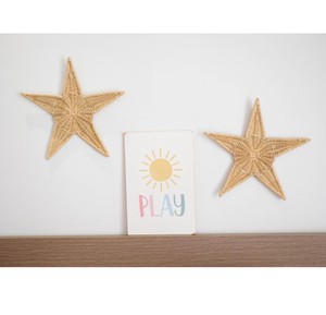 Baby <b>Nursery</b> Celestial Star Woven Art Accent rattan <b>decorate</b> kids Natural Plant Fiber Star Wall Hanging Piece - Product Image 2