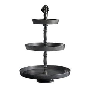 TQC Antique Fineshed Decorative 3-<b>Tier</b> Folding <b>Cake</b> Stand Nickel Plated Best Quality Dishwasher Safe for Hotel Wedding Parties - Product Image 1