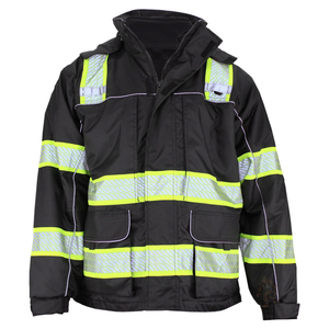 Customise Outdoor Class 2 Waterproof Polyester <b>Work</b> Safety Jacket Uniform Hooded <b>Jumper</b> High Visibility Reflective Stripes - Product Image 4