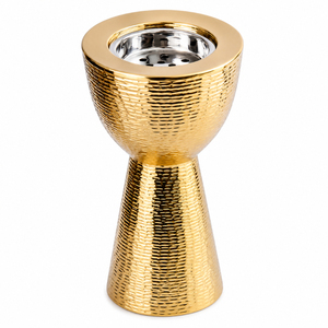 Brûleur à Bakhoor en Métal Doré, Mabkhara Arabe pour Encens au Charbon d'Oud, Porte-Encens Moderne Texturé du Moyen-Orient pour le Ramadan - Product Image 1