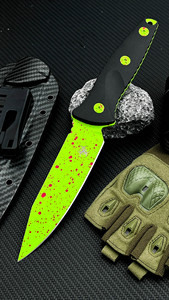 Couteau de survie Green Drop Zombie Point, lame en acier inoxydable, manche en plastique, 18 cm, couteau de sport d'extérieur avec étui - Product Image 5