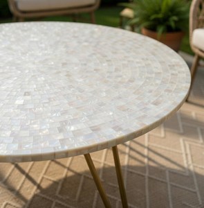 Table basse artisanale écologique polie de luxe, meubles de salon faits à la main, nacre, CRAFTSY HOME CH-588 - Product Image 5