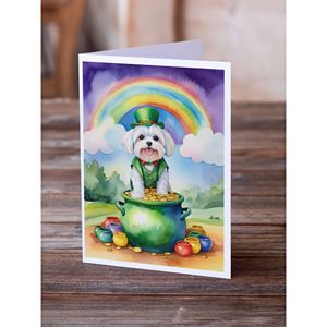 Whimsical A7 Tamaño 5x7 Paquete de tarjetas de notas en blanco 8 Tarjetas de felicitación del día de San Patricio Sobres Diseño caprichoso para personalizado - Product Image 2