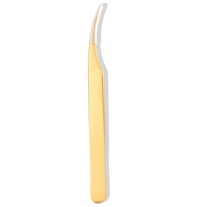 Pince à épiler dorée pour cils, fabrication OEM/ODM directe d'usine Harbor Industry, taille 13 cm, en acier inoxydable antistatique - Product Image 2