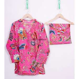 Conjunto de Pijama de Mujer con Estampado Floral Romántico de Lujo Hecho a Mano, Manga Tres Cuartos, Cuello en V, Cintura Elástica, 100% Algodón, Verano Otoño - Product Image 2