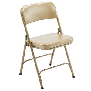 Set di 2 Sedie Pieghevoli in Metallo Champagne con Seduta e Schienale Imbottiti per Casa, Ufficio, Eventi Interni ed Esterni, Feste e Viaggi - Product Image 3
