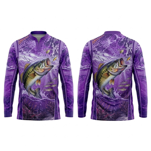 Camiseta de Pesca de Manga Larga Sublimada, Personalizada, de Poliéster Transpirable, Secado Rápido, Protección UV, Antibacteriana - Product Image 1