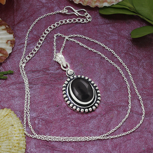 Pendentif en onyx noir naturel, argent sterling 925, bijoux en pierre précieuse onyx noir, magnifique pendentif pour elle - Product Image 3