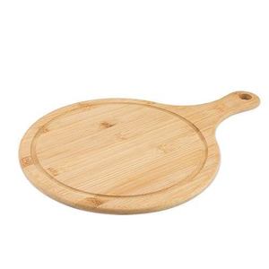 Tabla para Servir Pizza de Madera de Mango Reutilizable y Ecológica con Asa, Acabado Natural, Personalizable, para Cocina, Repostería y Platos - Product Image 1