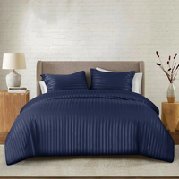 Couettes et édredons en satin rayé pour hôtel, ensembles de literie de luxe en microfibre, tailles King et Queen, fournisseur en gros