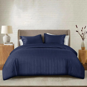Edredones y Colchas de Satén a Rayas para Hotel, Juego de Ropa de Cama de Microfibra de Lujo, Tamaños King y Queen, Proveedor Mayorista - Product Image 6