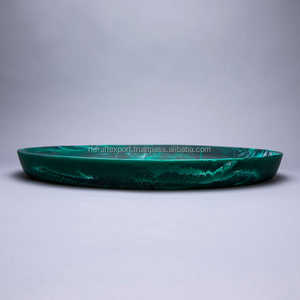 Plateau de fruits rond en résine multicolore fait à la main de luxe de couleur blanche pour plateau de service de cuisine Cadeaux de Noël d'Inde - Product Image 6