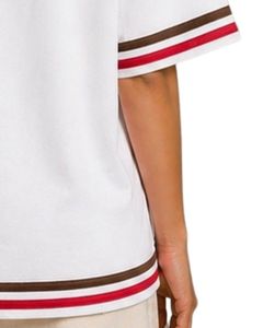 Camiseta Blanca Oversize Personalizada para Mujer, Estilo Casual Holgado de Algodón para Verano, con Ribete en Contraste y Manga Corta, Estilo Urbano - Product Image 3