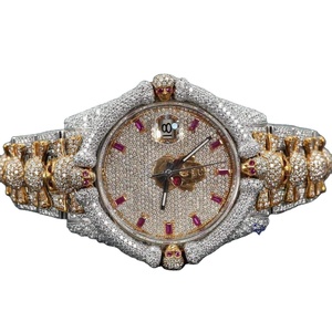 Full Customize Iced Out Luxury Fashion <b>Watch</b> with <b>Skull</b> Face Belt Custom Logo Stainless Steel Band Unisex Moissanite <b>Watch</b> - Product Image 4