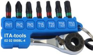Jeu de 8 embouts à anneaux colorés (1/4"H) x 65 mmL (finition phosphate de manganèse noir) avec porte-clés - Product Image 3
