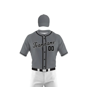 Tenue de baseball personnalisée pour équipe, vêtements de sport respirants en maille, manches courtes, anti-humidité, 100 % polyester - Product Image 5