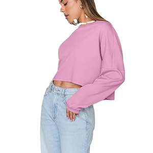 Sudadera Deportiva Personalizada para Mujer, 100% Algodón, Cuello Redondo, Manga Larga, Color Sólido, Estilo Casual, para Gimnasio y Ejercicio - Product Image 1