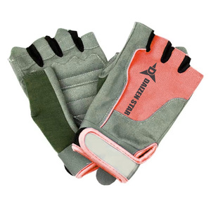 Guantes de Gimnasio Daizen Star de Medio Dedo, de Cuero PU, Gris y Rosa, con Correa de Muñeca Ajustable, para Entrenamiento Físico, Unisex - Product Image 4