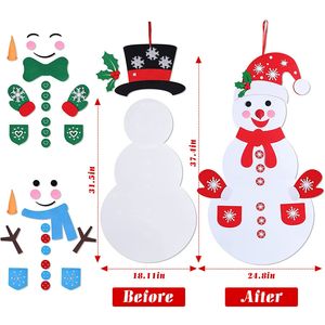 Set di Decorazioni Natalizie Fai-da-Te in Feltro a Forma di Pupazzo di Neve da Appendere per Bambini, Kit Artigianali in Feltro per Bambini - Product Image 3
