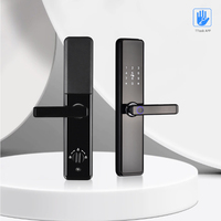 Cerradura Inteligente TTlock con Manija de Palanca, Huella Dactilar, Contraseña, Teclado, Tarjeta, Entrada sin Llave, Control por Aplicación y Nube para Puertas de Madera/Acero