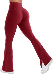 Wholesale Custom <b>High</b> <b>Waist</b> Butt Lifting Gym <b>Leggings</b> Women Activewear <b>Flare</b> Yoga Pants OEM ODM Fitness Sportswear - Product Image 4