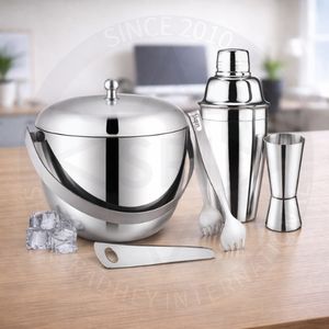 Cubetera de Acero Inoxidable de Lujo, Diseño Tradicional, Sostenible, Capacidad de 5L, Elegante Patrón Floral, Artículos de Bar Premium - Product Image 6