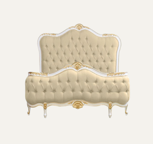 Cama King Size Tapizada de Lujo Estilo Europeo, Cabecera Acolchada de Madera de Caoba, Muebles de Dormitorio - Product Image 2