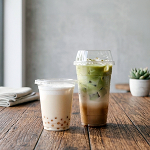 Wholesale QUANG QUAN Disposable Single Wall Clear PP <b>Plastic</b> <b>Cups</b> 95mm Diameter Lid 12/16/22oz For Cold Coffee Tea Juice - Product Image 1