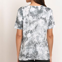 T-shirt à manches courtes pour femmes et adolescentes, streetwear respirant, 100% coton, respectueux de l'environnement, design tie-dye avec logo