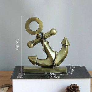 Figura Decorativa de Ancla de Barco de Latón Vintage de Lujo, Escultura Marítima, Adorno Costero para el Hogar, Regalo Náutico Coleccionable y para Escritorio - Product Image 2