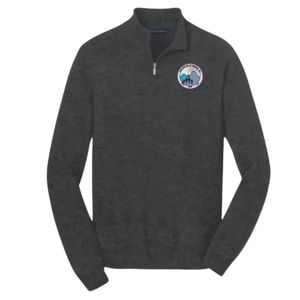 Jack and Jill Mens Grey Half <b>Zip</b> Polo Sweater Knit Pullover Smart Casual Long Sleeve Comfortable Premium Everyday Wear - Product Image 1
