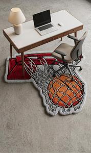 Alfombra Decorativa Antideslizante de Lana con Diseño de Baloncesto, Hecha a Mano, para Habitación Infantil o Dormitorio - Product Image 2