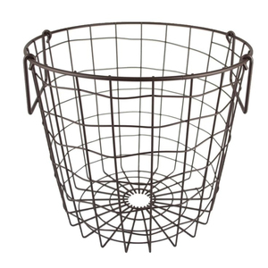Cesta de alambre metálico negro con asa, cesta rústica para huevos y frutas, organizador de almacenamiento para despensa de cocina - Product Image 3