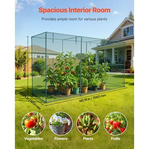 Gabbia per colture alta 11,6 x 3,9 x 6,3 piedi resistente al vento con porta con cerniera, facile da installare, rete protettiva per piante da giardino esterno - Product Image 2